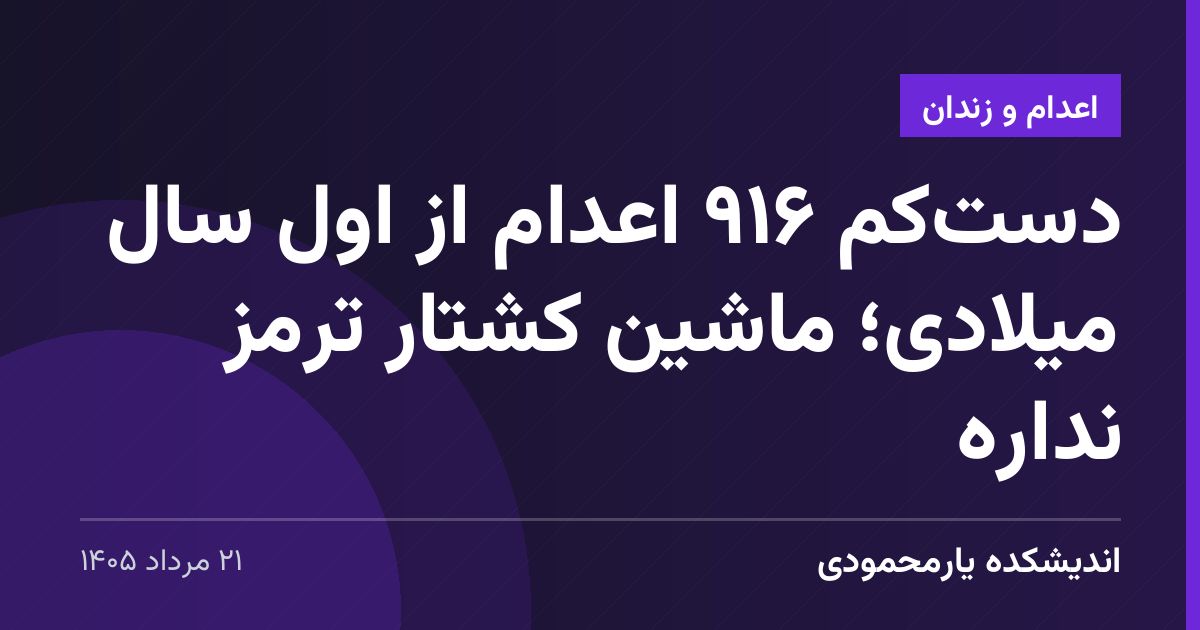 دست‌کم ۹۱۶ اعدام از اول سال میلادی؛ ماشین کشتار ترمز نداره