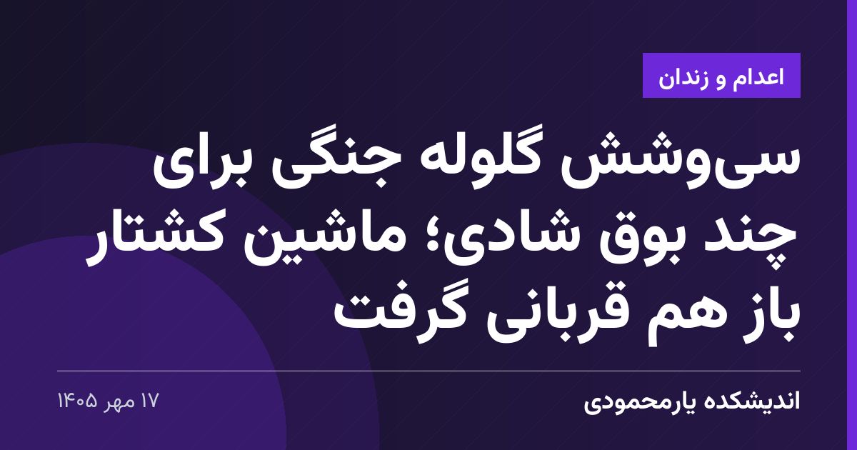 سی‌وشش گلوله جنگی برای چند بوق شادی؛ ماشین کشتار باز هم قربانی گرفت